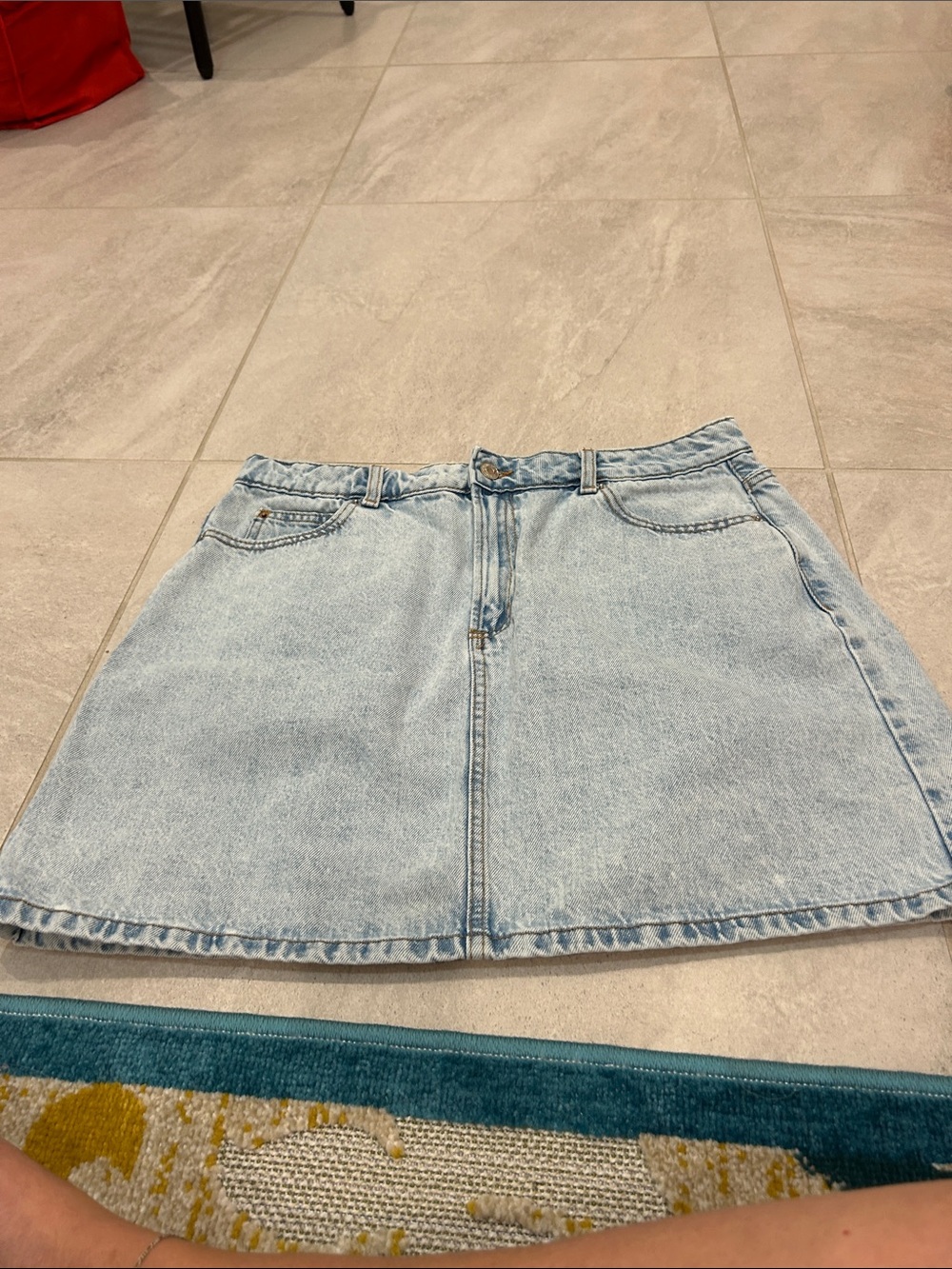 Primark Light Blue Denim A-Line Mini Skirt